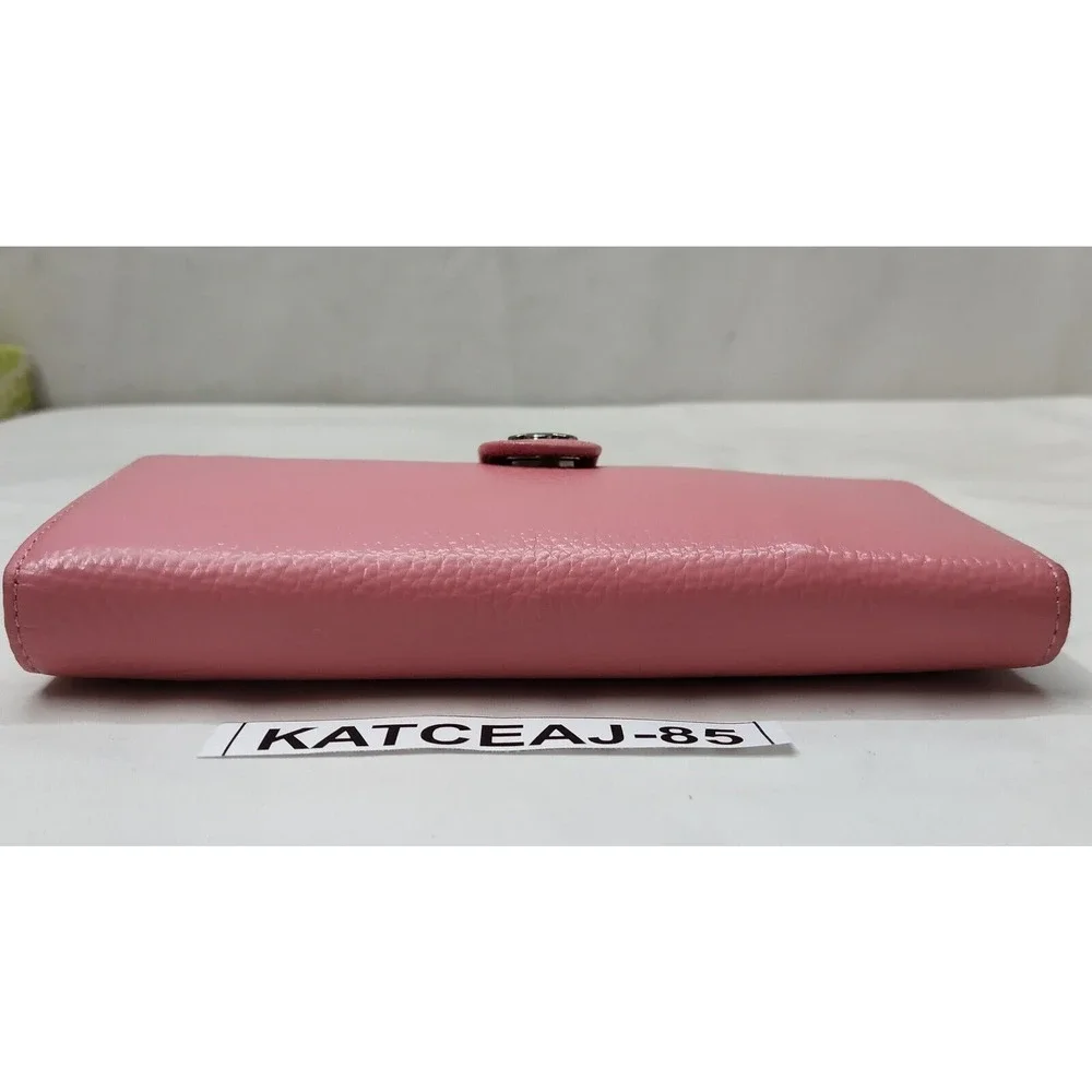 B.T.Rose Pink Pebbled Leather Credit Card ID Window Bifold Wallet